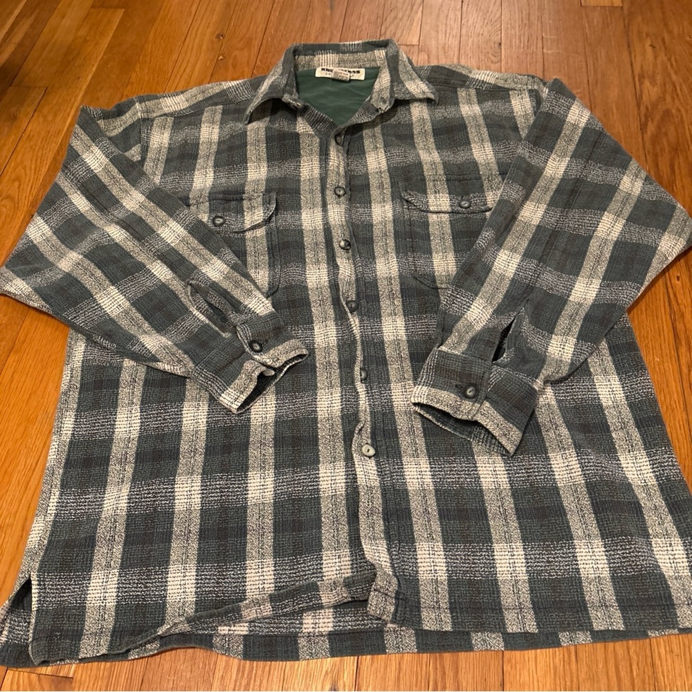 Vintage 90’s Rhinoceros Sportswear Flannel Men’s Size Medium Green White